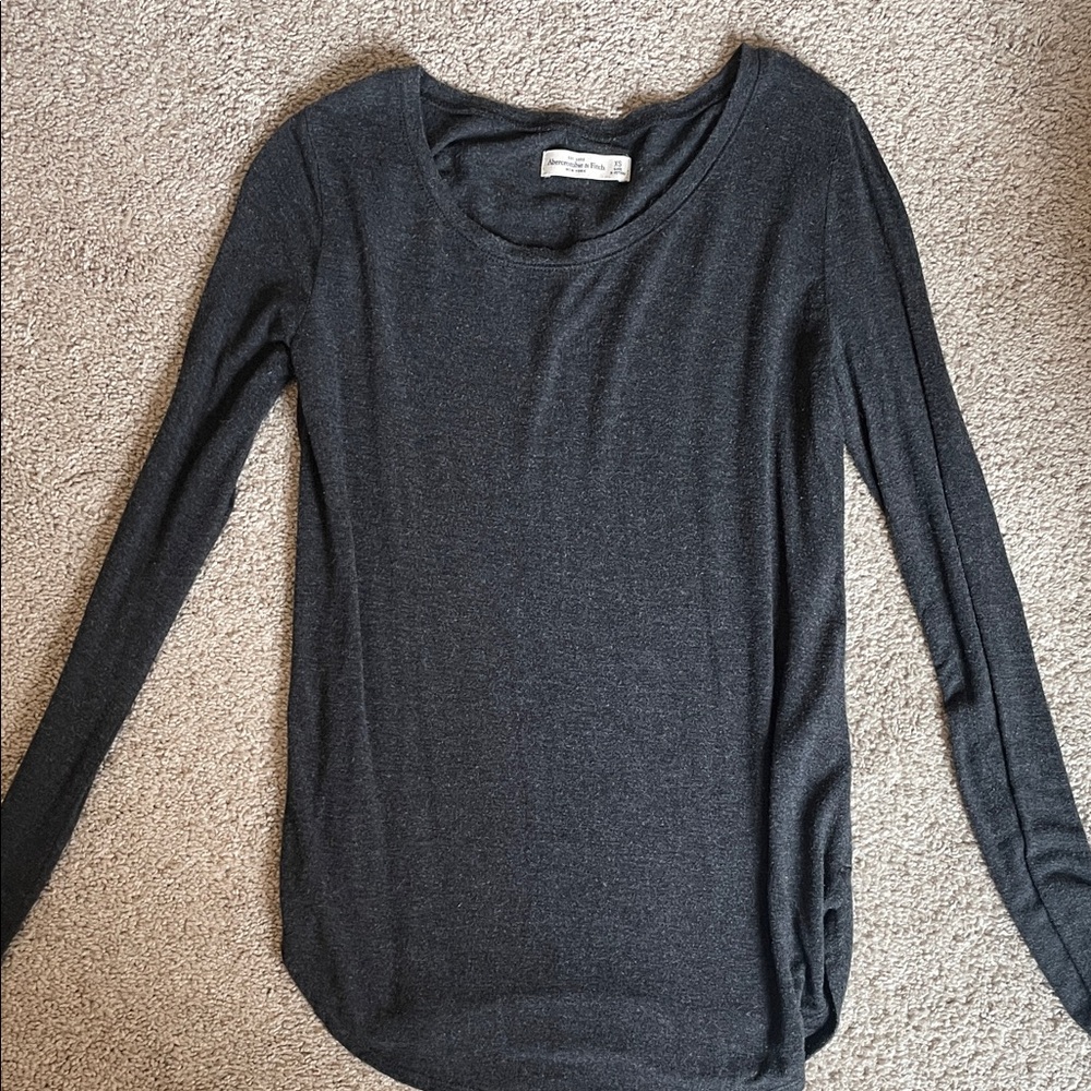 Abercrombie & Fitch Charcoal Long Sleeve Tee